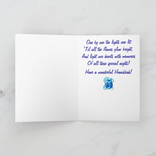 Het spinnen van Dreidel op Hanukkah Feestdagen Kaart (Binnen)