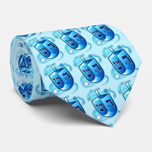 Het spinnen van Dreidel op Hanukkah Stropdas (Opgerold)