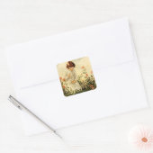 Het spinnenweb door Jessie Willcox Smith Vierkante Sticker (Envelop)