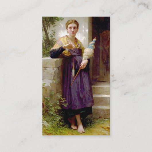 Het Spinner, William-Adolphe Bouguereau Visitekaartje (Voorkant)