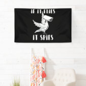 Het spioneert samenzweringstheoretische vogels zij spandoek (Insitu)