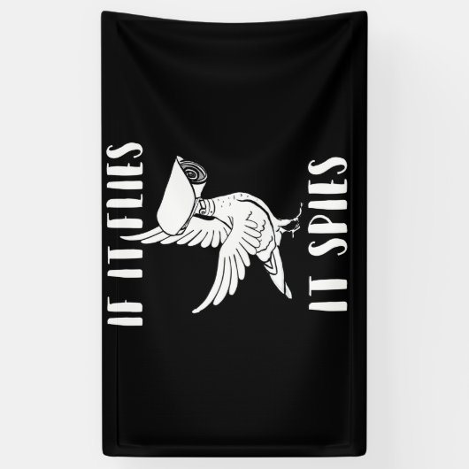 Het spioneert samenzweringstheoretische vogels zij spandoek (Verticaal)