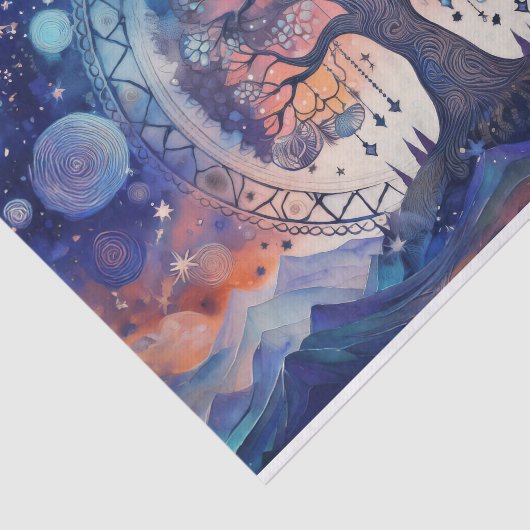 Het spirituele Leven, Universele Levensboom Tissuepapier (Detail)