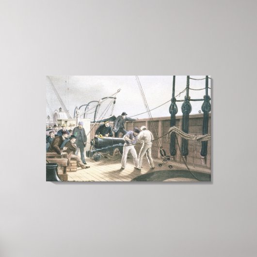 Het spliceren van de kabel na het eerste ongeval o canvas afdruk (Voorkant)