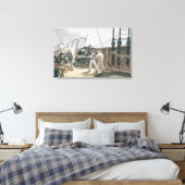 Het spliceren van de kabel na het eerste ongeval o canvas afdruk (Insitu (Slaapkamer))