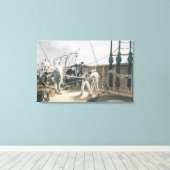 Het spliceren van de kabel na het eerste ongeval o canvas afdruk (Insitu (Houten vloer))