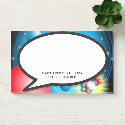 Het splitsen van de Atom Speech Bubble Science Post-it® Notes (Kantoor)