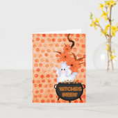 Het Spook van Halloween Kaart (Gele Bloem)