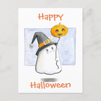 Het Spook van het baby met een Ballon Gelukkig Feestdagenkaart
