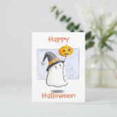 Het Spook van het baby met een Ballon Gelukkig Feestdagenkaart (Staand voorkant)