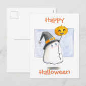 Het Spook van het baby met een Ballon Gelukkig Feestdagenkaart (Voorkant / Achterkant)