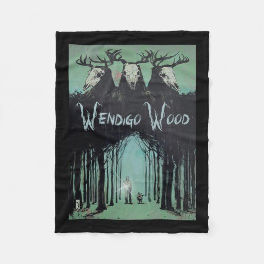 Het spook van het bos Cryptid Wendigo Wood Fleece Deken (Voorkant)