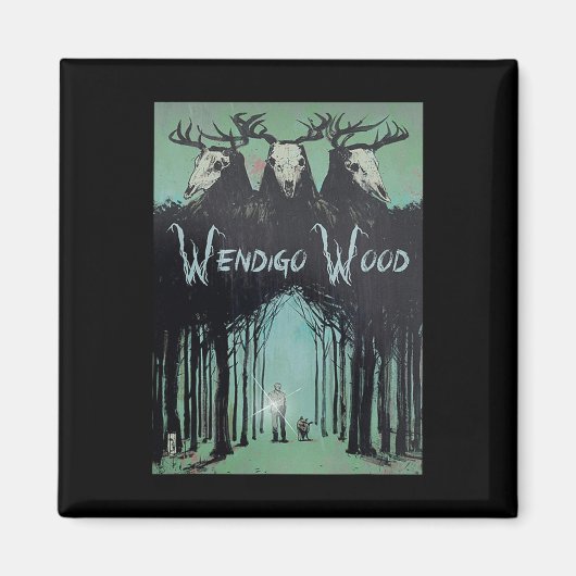 Het spook van het bos Cryptid Wendigo Wood Magneet (Voorkant)