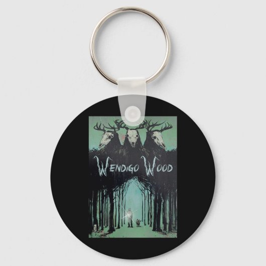 Het spook van het bos Cryptid Wendigo Wood Sleutelhanger (Voorkant)