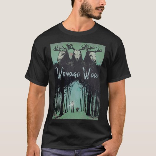Het spook van het bos Cryptid Wendigo Wood T-shirt (Voorkant)