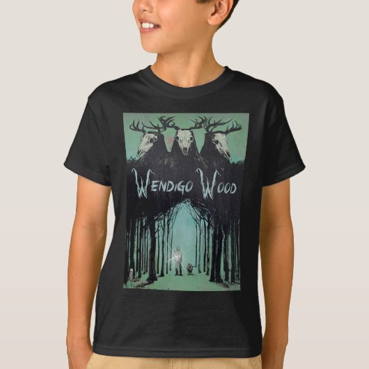 Het spook van het bos Cryptid Wendigo Wood T-shirt (Voorkant)