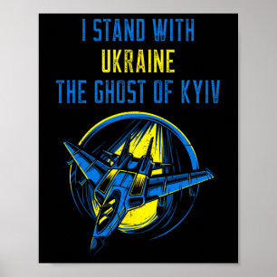 Het spook van Kyiv T-shirt Ik sta achter Oekraïne Poster