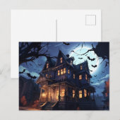 Het spookachtige herenhuis mysterie feestdagenkaart (Voorkant / Achterkant)