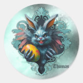 Het spookachtige paaskonijn ronde sticker (Voorkant)