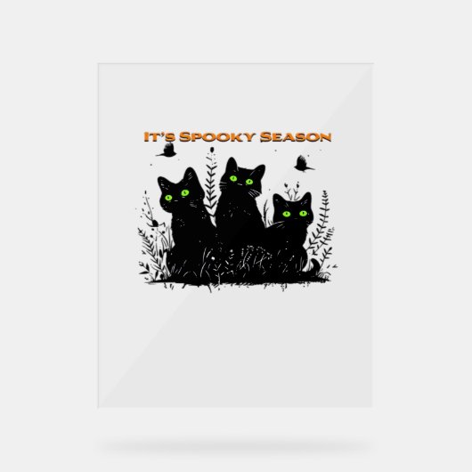 Het spookachtige seizoen zwarte katten Classic T-S Acryl Bord (Voorkant)
