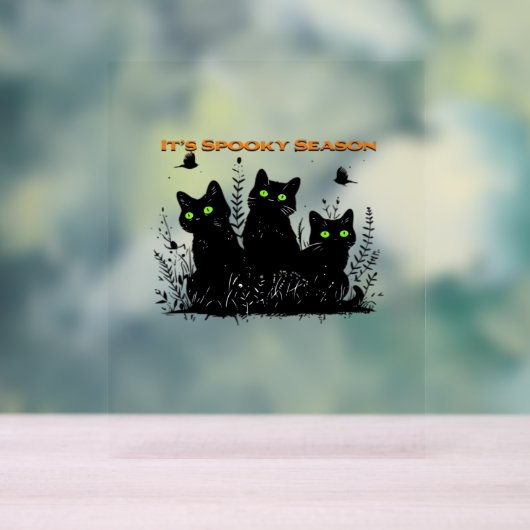 Het spookachtige seizoen zwarte katten Classic T-S Acryl Bord (Neutraal)