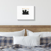 Het spookachtige seizoen zwarte katten Classic T-S Canvas Afdruk (Insitu (Slaapkamer))