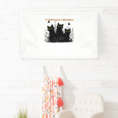 Het spookachtige seizoen zwarte katten Classic T-S Spandoek (Insitu)