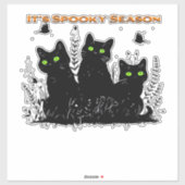 Het spookachtige seizoen zwarte katten Classic T-S Sticker (Vel)