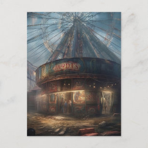 Het spookachtige verlaten carnaval briefkaart