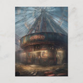 Het spookachtige verlaten carnaval briefkaart (Voorkant)