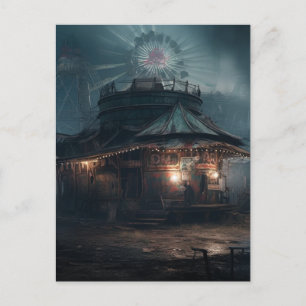 Het spookachtige verlaten circus carnaval briefkaart