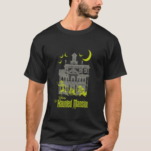 Het spookhuis liftende geesten silhouetten t-shirt (Voorkant)