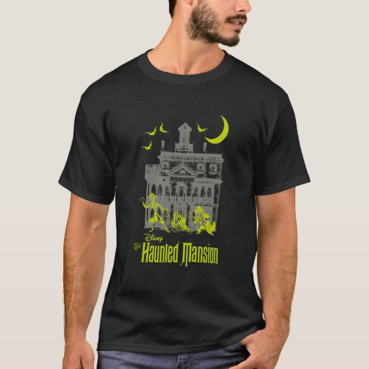 Het spookhuis liftende geesten silhouetten t-shirt (Voorkant)