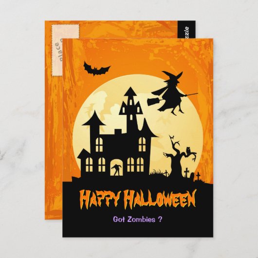 Het Spookhuis van het maanlicht in Kerkhof - Briefkaart (Voorkant / Achterkant)