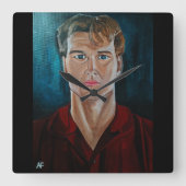 Het spookschilderij van Alfred Fox Vierkante Klok (Voorkant)