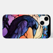 Het Spooky Raven Glas in lood Case-Mate iPhone Case (Achterkant (horizontaal))