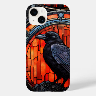 Het Spooky Raven Glas in lood Case-Mate iPhone 14 Hoesje