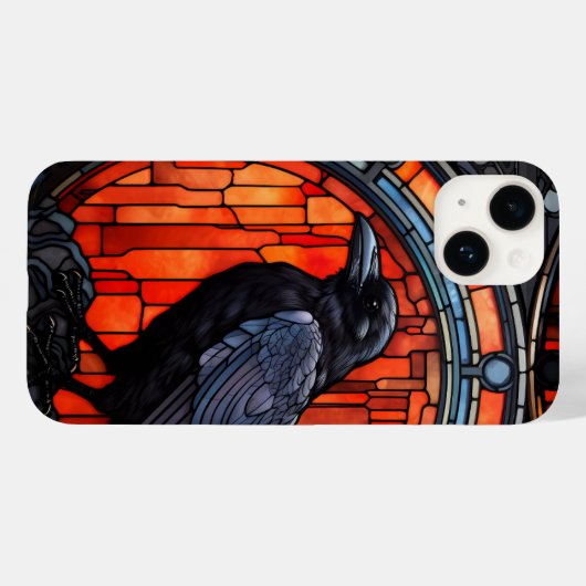 Het Spooky Raven Glas in lood Case-Mate iPhone Case (Achterkant (horizontaal))