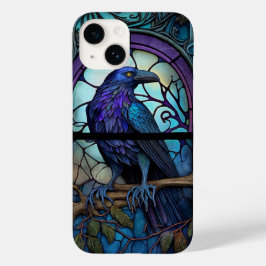 Het Spooky Raven Glas in lood Case-Mate iPhone 14 Hoesje