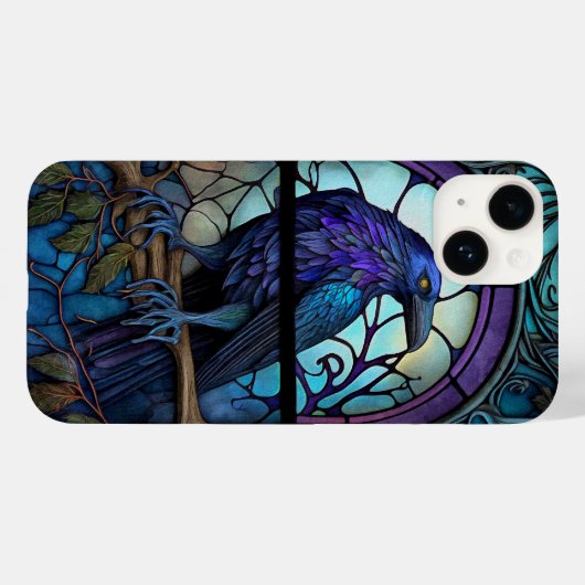 Het Spooky Raven Glas in lood Case-Mate iPhone Case (Achterkant (horizontaal))