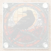 Het Spooky Raven Glas in lood Glazen Onderzetter (Achterkant)