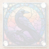 Het Spooky Raven Glas in lood Glazen Onderzetter (Achterkant)
