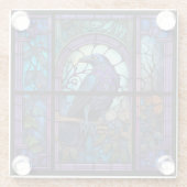 Het Spooky Raven Glas in lood Glazen Onderzetter (Achterkant)