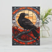 Het Spooky Raven Glas in lood Kaart (Staand voorkant)