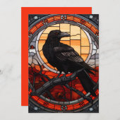 Het Spooky Raven Glas in lood Kaart (Voorkant / Achterkant)