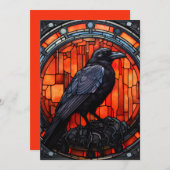 Het Spooky Raven Glas in lood Kaart (Voorkant / Achterkant)