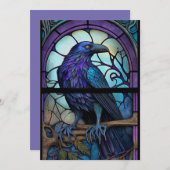 Het Spooky Raven Glas in lood Kaart (Voorkant / Achterkant)