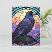 Het Spooky Raven Glas in lood Kaart (Staand voorkant)
