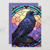 Het Spooky Raven Glas in lood Kaart (Voorkant / Achterkant)