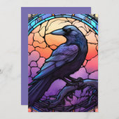 Het Spooky Raven Glas in lood Kaart (Voorkant / Achterkant)